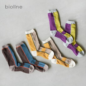 [328341]biollne (ビオルネ) Organic Cotton /サポート付き切り替えアクティブソックス/クルーソックス/レディース【メール便対応可】