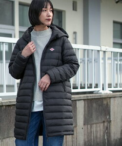 ��DANTON(�_���g��) �i�C�����^�t�^ �~�h�� �_�E�� �t�[�f�b�h �R�[�g WOMEN'S NYLON TAFFETA MIDDLE DOWN HOODED COAT �_�E��90% �L���e�B���O �ׂ� [DT-A0566NRP]