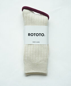 [R1327]ROTOTO(���g�g)COTTON WOOL RIBBED CREW SOCKS �R�b�g���E�[�����u�N���[�\�b�N�X �C�� �y���[���֑Ή��z