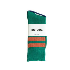 [R1399]ROTOTO(���g�g) FINE PILE STRIPED CREW SOCKS �y���[���֑Ή��z