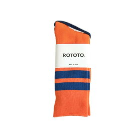 [R1399]RoToTo(ロトト) FINE PILE STRIPED CREW SOCKS 【メール便対応可】