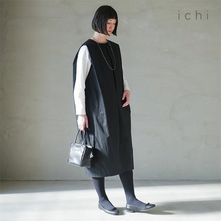 楽天市場】[230732]ICHI(イチ) コットンリネンタックワンピース 