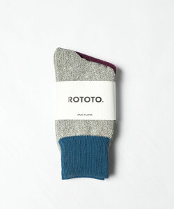 [R1515] ROTOTO(���g�g)DOUBLE FACE CREW SOCKS �hSILK �� COTTON�h �_�u���t�F�C�X �N���[�\�b�N�X �V���N���R�b�g���y���[���֑Ή��z