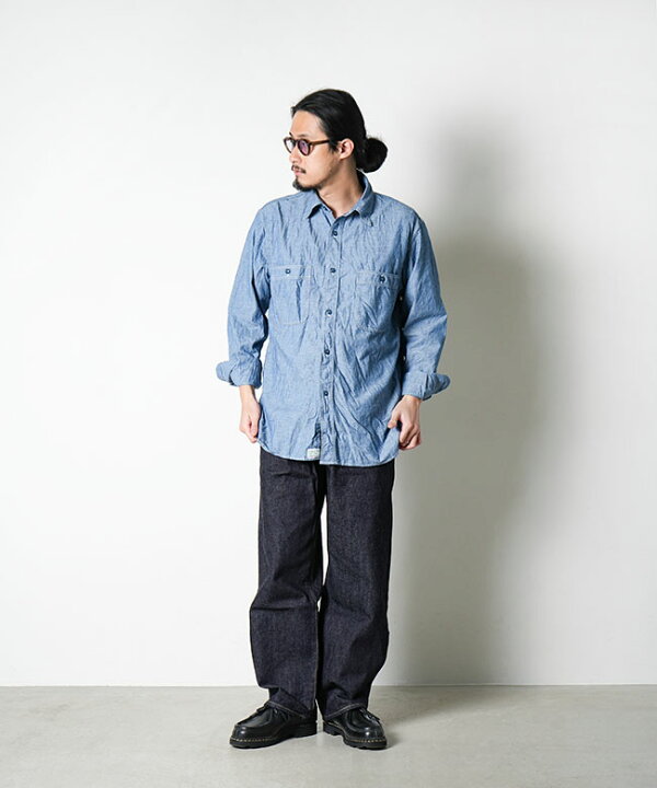 楽天市場】[01-8070-84]orSlow(オアスロウ) CHAMBRAY WORL SHIRT 