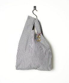 [MC1522]MASTER&Co.(マスターアンドコー) GINGHAM CHECK COTTON TOTE BAG WITH No.3 CHARM　ギンガムチェック トートバッグ