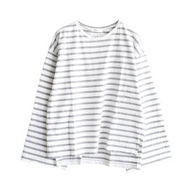 ◇SOLAMONAT(ソラモナ) パフ天竺ボーダーワイドスリーブロンT/ロングTシャツ/カットソー/トップス/レディース【日本製】 [SMA-PUFWDSVBD]