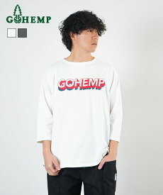 [GHC4320GSD]GO HEMP(ゴーヘンプ)WIDE BASEBALL TEE/ワイドベースボールTシャツ トップス 7分袖 5分袖