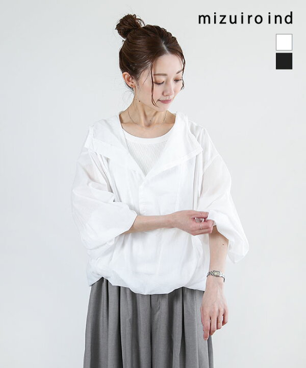 楽天市場】mizuiro ind(ミズイロインド) hooded wide shirt フーデッド 