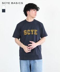 [5724-21701]Scye/SCYE BASICS(サイ/サイベーシックス) Logo-Flocked T-Shirt ロゴフロックドTシャツ メンズ トップス