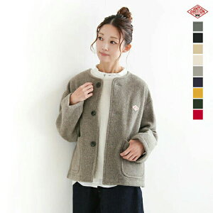 [DT-A0013WLP] DANTON(_g) E[CgpCm[J[WPbg WOOL LIGHT PILE COLLARLESS JACKET fB[X AE^[ R[g J[X E[bT  V[g y y  |P