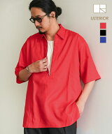 【SALE 30%OFF】ULTERIOR(アルテリア) RAYON LINEN TWILL HALF-ZIP SHIRT レーヨンリネンツイルハーフジ…