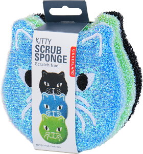 [KCU280]KIKKERLAND(LbJ[h) Kitty Scrub Sponge LeBXNuX|W L̃Lb`X|W lR ˂