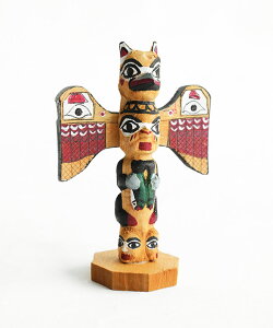 [2078]amabro(A}u) WOODEN CARVING TOTEM POLE ^CvA EbfJ[rOg[e|[ ؐ u