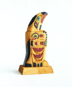 [2080]amabro(A}u) WOODEN CARVING TOTEM POLE ^CvC EbfJ[rOg[e|[ ؐ u