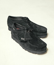 【替え紐あり】Clarks(クラークス) ワラビーゴアテックス WallabeeGTX ブラックスエード メンズ モカシンシューズ [26179251]