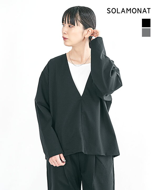 楽天市場】◇SOLAMONAT(ソラモナ) モッツァレラストレッチVネックプル 