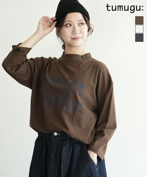 楽天市場】tumugu(ツムグ)ラフィ天竺7分袖プリントTシャツ(better 