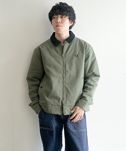 FRED PERRY(�t���b�h�y���[) Cotton Caban Jacket �R�b�g�� �J�o�� �W���P�b�g �����Y �g�b�v�X �A�E�^�[ �u���]�� �W�����p�[ �V���[�g�� [J8535]