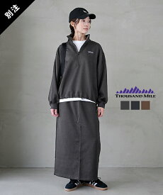【SALE 50%OFF】【3点セット】THOUSAND MILE(サウザンドマイル) ジップブルゾン＆長袖Tシャツ＆スカートセットアップ ZIP BLOUSON&LONG T-SHIRT&SKIRT SET UP セール [TM252WL50402]