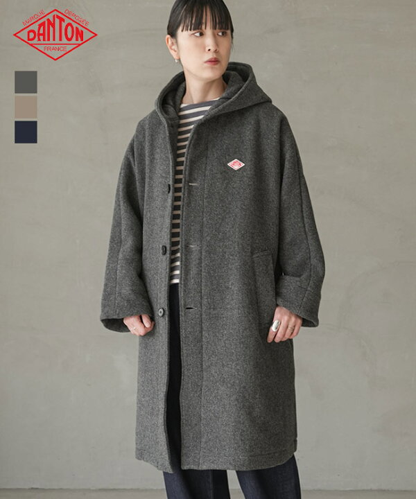 楽天市場】◇DANTON(ダントン) WOOL LIGHT PILE HOODED LONG COAT 