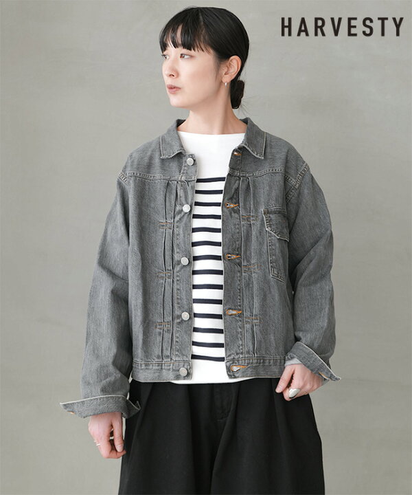 楽天市場】HARVESTY(ハーベスティ)BLACK DENIM JACKET GRAY FADE 