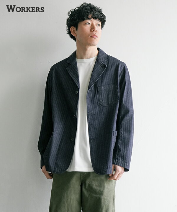 楽天市場】WORKERS(ワーカーズ) Indigo Herringbone Lounge Jacket 