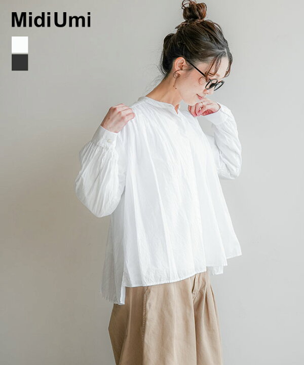 楽天市場】Midi Umi(ミディウミ)gathered wide shirt ギャザーワイド 