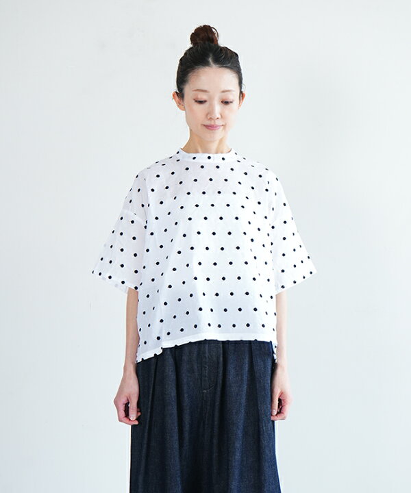 楽天市場】Midi Umi(ミディウミ) 別注 dots wide shirt PO ドット 