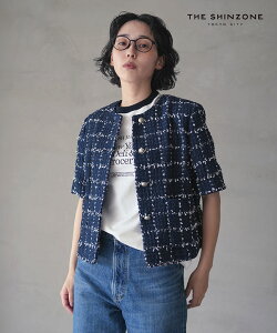 THE SHINZONE(�U �V���]�[��) TWEED HALF SLEEVE JACKET �c�C�[�h�n�[�t�X���[�u�W���P�b�g [26MMSJK02]