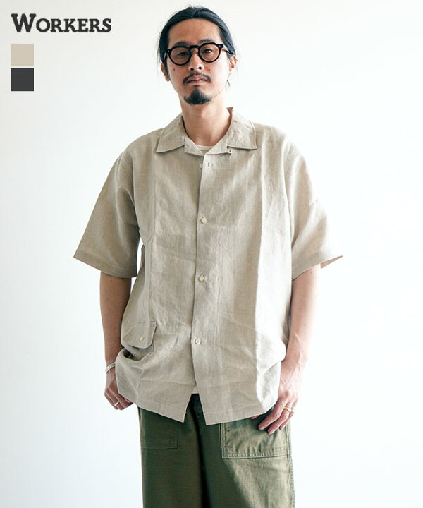 楽天市場】WORKERS(ワーカーズ) Opem Collar Shirt オープンカラー 