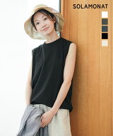 【SALE 50%OFF】◇SOLAMONAT(ソラモナ) ジェラート天竺 クルーネックノースリーブ レディース トップス …