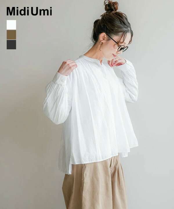 楽天市場】Midi Umi(ミディウミ)gathered wide shirt ギャザーワイド 