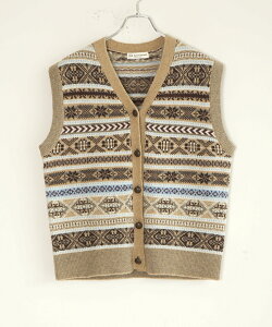 THE SHINZONE(�U �V���]�[��) FAIR ISLE VEST �t�F�A�A�C���x�X�g���f�B�[�X �j�b�g ���x�X�g [26AMSNI08]