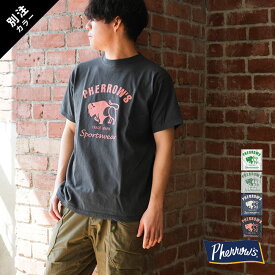 [23S-PT2]Pherrow's(フェローズ) 別注色ありBUFFALO LOGO 半袖プリントTシャツ/トップス/Tシャツ/カットソー/メンズ/5分袖