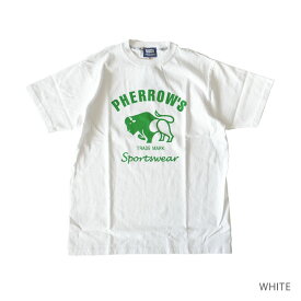 [23S-PT2]Pherrow's(フェローズ) 別注色ありBUFFALO LOGO 半袖プリントTシャツ/トップス/Tシャツ/カットソー/メンズ/5分袖