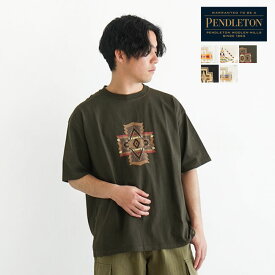 【30%OFF】[3275-2007]PENDLETON(ペンドルトン) Front print Tee(フロントプリントティー)/カットソー/Tシャツ/ネイティブ柄/ロゴ/トップス/Tシャツ/半袖/クルーネック