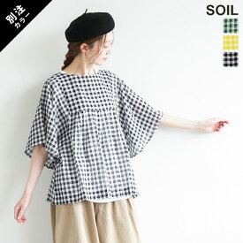 【50%OFF】[NSL23032]SOIL(ソイル) 別注色あり FANCY GINGHAM CHECK DOLMAN SLEEVE PULLOVER(ファンシーギンガムチェックドルマンスリーブプルオーバー) / レディース / トップス / ブラウス