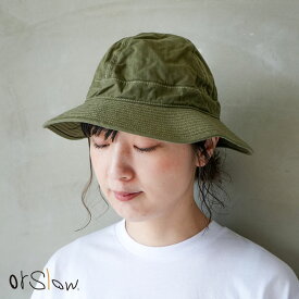 [03--001-16A]orSlow(オアスロウ) US ARMY HAT HERRINGBONE(ユーエスネイビーハット/ヘリンボーン)/帽子/バケハ/お出掛け/おでかけ/お出かけ