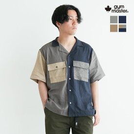 【50%OFF】[G121720]gym master(ジムマスター) 麻レーヨンオープンカラーシャツ
