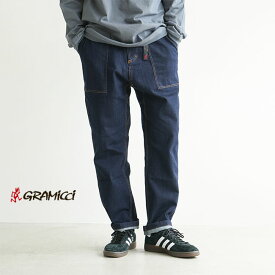 [G3FU-P052]GRAMICCI(グラミチ) STRETCH DENIM LOOSE TAPERED RIDGE PANT/ストレッチデニムルーズテーパードリッジパンツ/メンズ ボトムス カジュアル フルレングス 10分丈