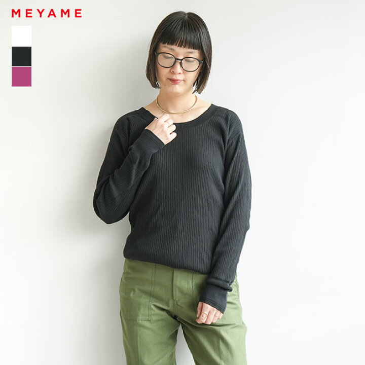 楽天市場】【30%OFF】[MEY-1627]MEYAME(メヤメ) OBLONG NECK RIB 
