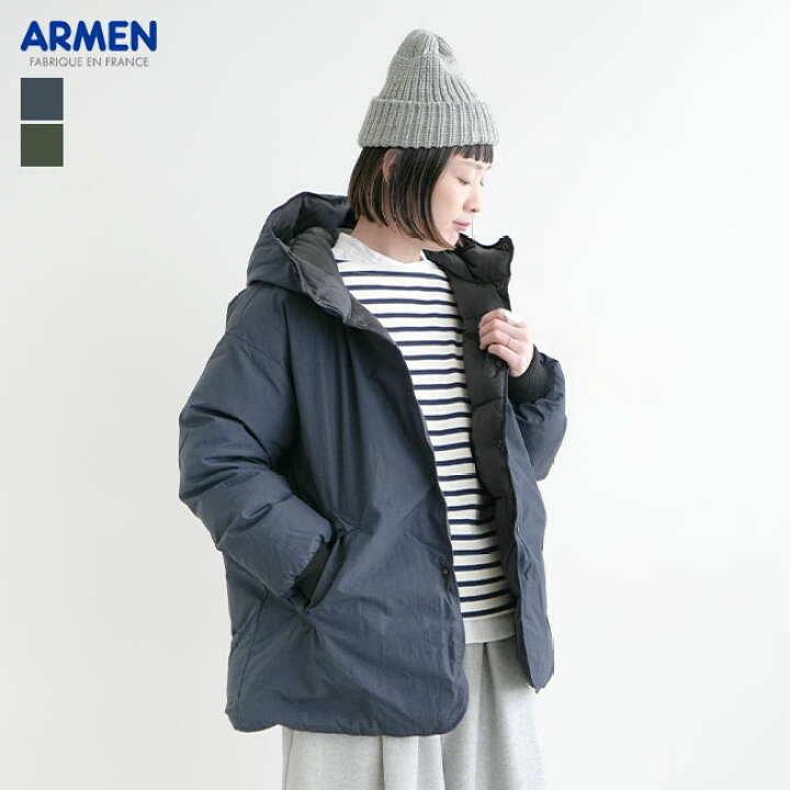 楽天市場】[NAM2156R]ARMEN(アーメン) NYLON COTTON REVERSIBLE DOWN 