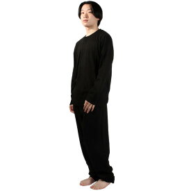 送料無料 無地 長袖 パジャマ ルームウェア セットアップ 部屋着 上下 セット S M L LL XL 男女兼用 メンズ レディース 大きい 大きいサイズ 薄手 薄い 毛玉ができにくい 黒 グレー ネイビー トップス パンツ 春 夏 綿 綿100 ペア 長袖パジャマ スエット上下