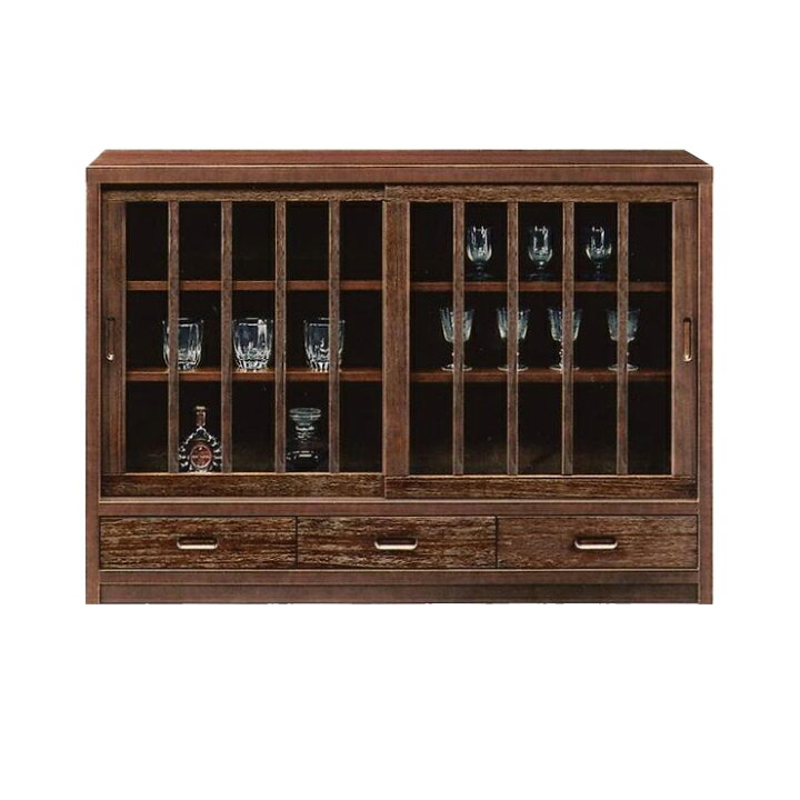 楽天市場】キャビネット 完成品 木製 和風 幅120cm ライトブラウン 