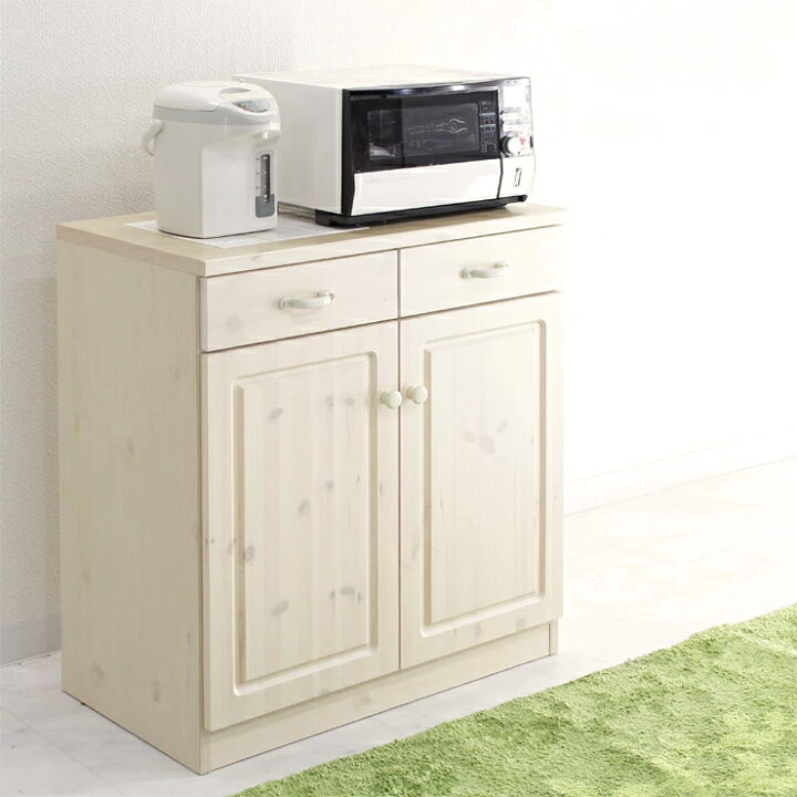 楽天市場】キッチンカウンター 完成品 幅75cm ナチュラル ホワイト 