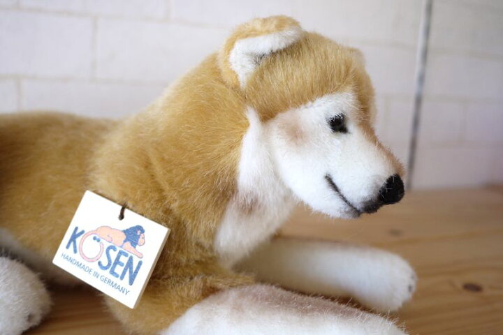 楽天市場 ケーセン 柴犬 伏せ ケーセン 動物 出産祝い 誕生日 赤ちゃん ベビー 1歳 2歳 3歳 ぬいぐるみ 木のおもちゃ ウッディモンキー