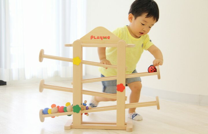 楽天市場】プレイミー フラワーガーデン 木のおもちゃ スロープ 出産 