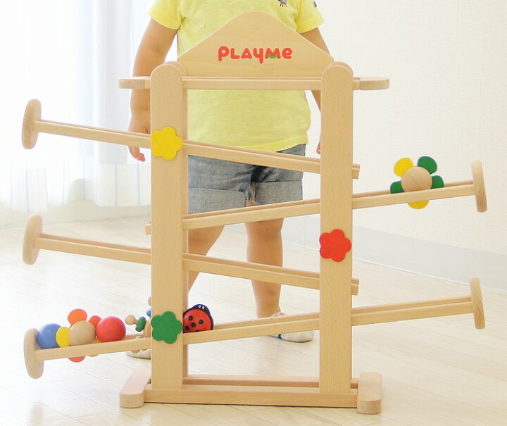 楽天市場】プレイミー フラワーガーデン 木のおもちゃ スロープ 出産 