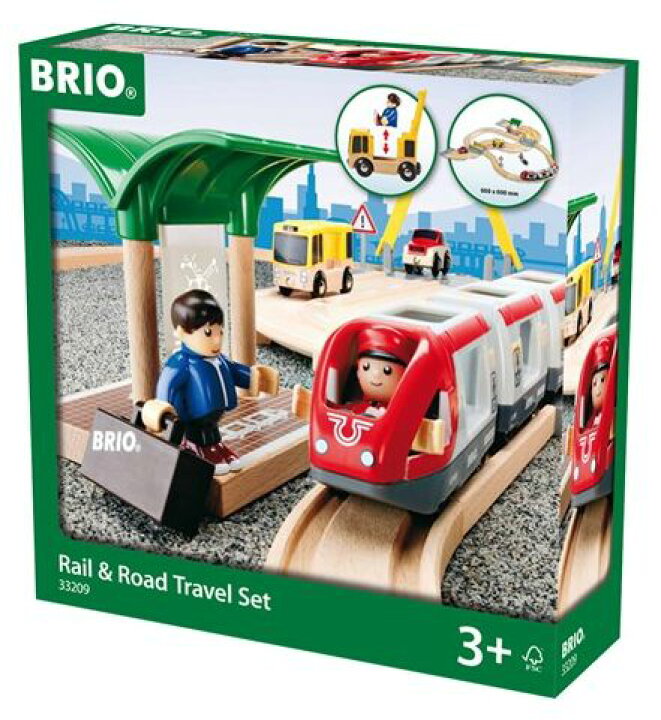 楽天市場】ブリオ BRIO レール＆ロードトラベルセット 33209 木製 