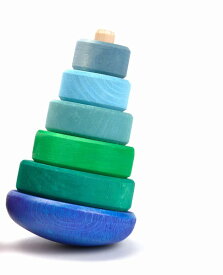 【最大1000円OFFクーポン】グリムス社　ぐらぐらタワー ブルー 木のおもちゃ 知育玩具 積み木 つみき GM11012